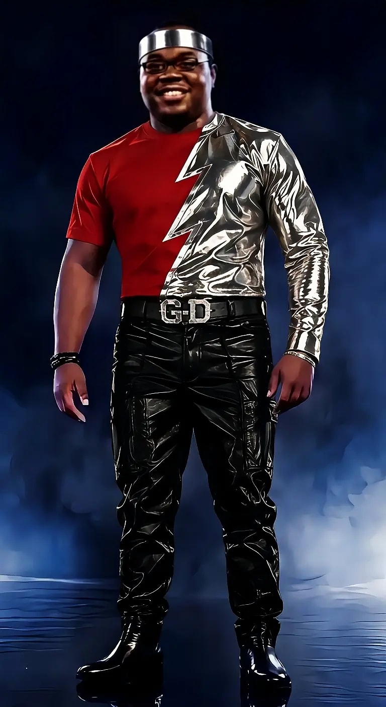 Red Lightning outfit flat-lay — designed by Ray Rayson